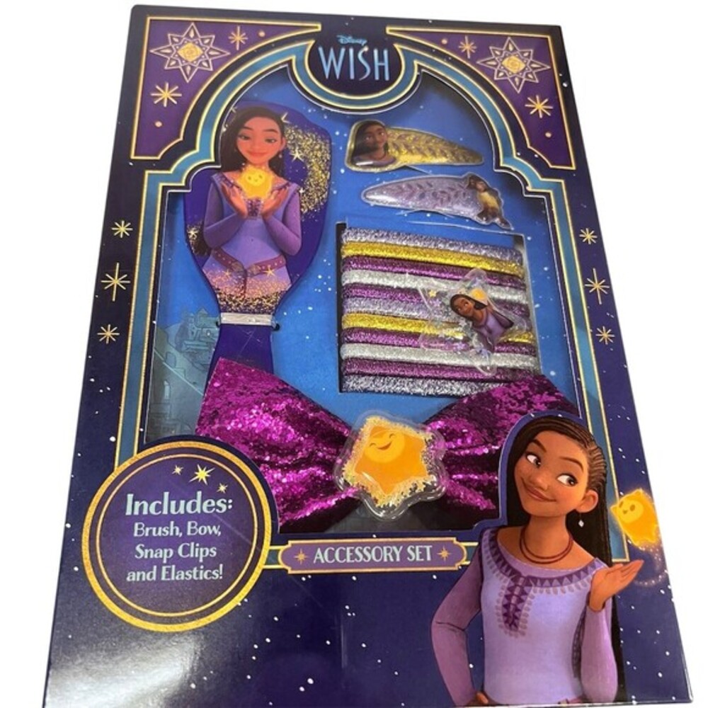 Disney Wish Hair Accessory Set Kids Girls Multicolor 16pc Brush Clips Bow